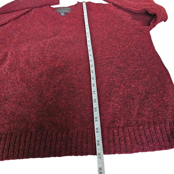 Abercrombie & Fitch Men's Maroon Wool V neck Pullover Sweater size XL - Picture 7 of 9
